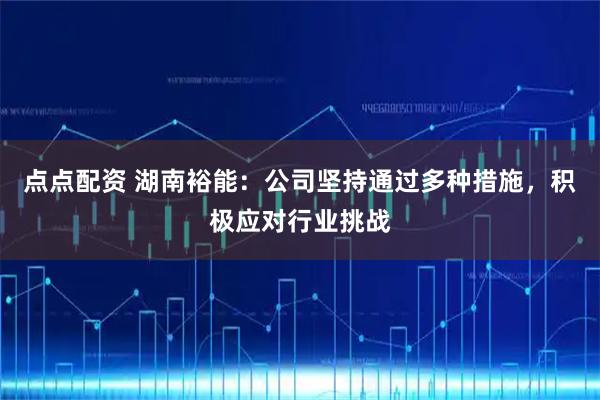 点点配资 湖南裕能：公司坚持通过多种措施，积极应对行业挑战