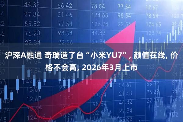 沪深A融通 奇瑞造了台“小米YU7”, 颜值在线, 价格不会高, 2026年3月上市